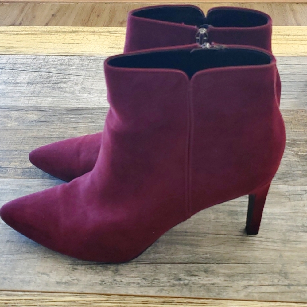 Circus Sam Edelman NEW Avalon Port Wine Faux Suede Pointed Toe Bootie 10